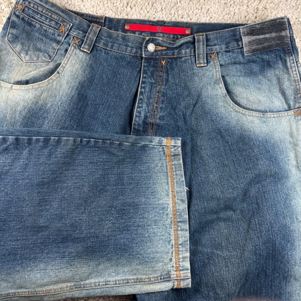 Vokal‎ Mens Jeans 42 Blue Baggy Y2K Hip Hop Loose Fit Wide Leg Denim Nelly